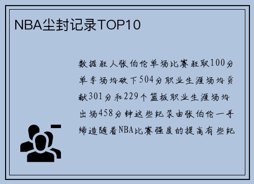NBA尘封记录TOP10